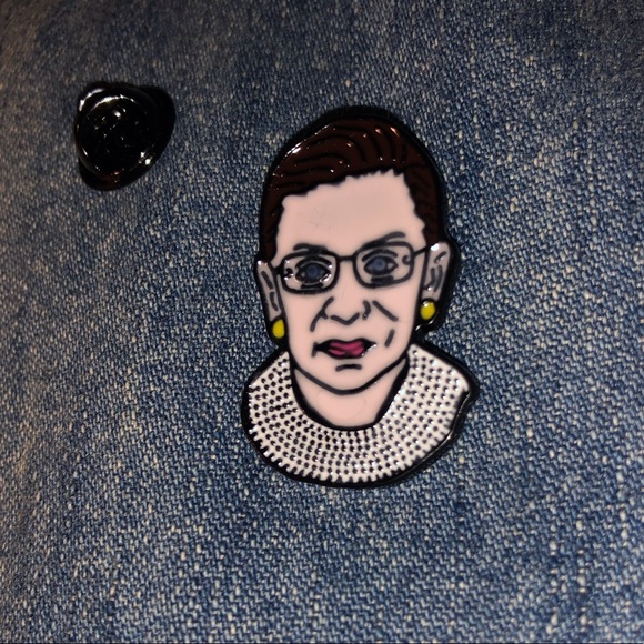 Ruth Bader Ginsberg Enameled Tie-Tac Style Pin - Picture 3 of 8
